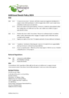Additional Needs Policy TurraKindy V102 8 March 2025